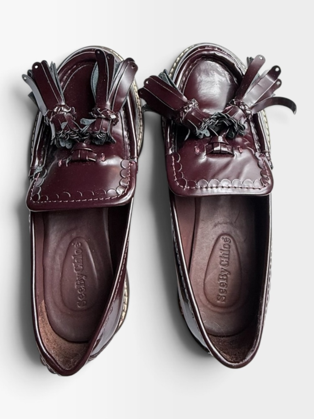 See by Chloe Tassel Loafer Women's Size 36 Cherry Red